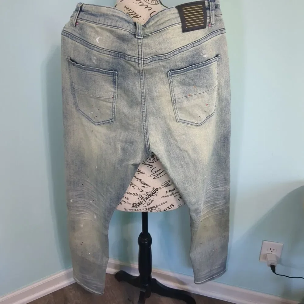 Serenede Jeans Men’s 38 Paint Splatter AOP Made With Love Stretch